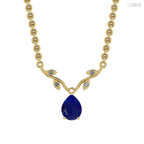 Certified 2.13 Ctw Blue Sapphire And Diamond SI2/I1 14K