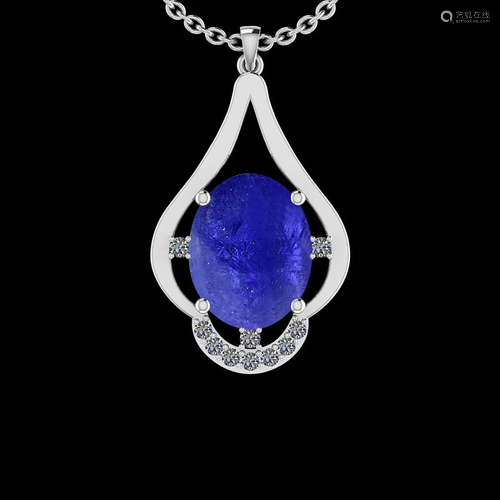 Certified 12.43 Ctw Tanzanite And Diamond SI2/I114K Whi