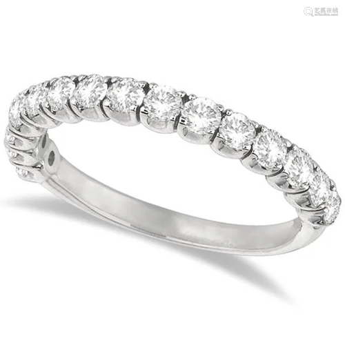 Diamond Wedding Band Anniversary Ring in 14k White Gold