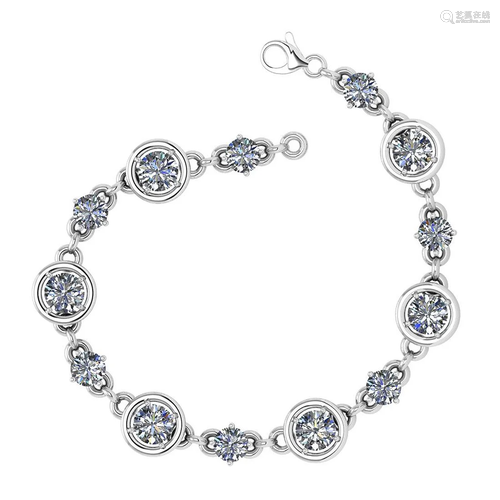 Certified 2.61 Ctw Diamond VS/SI1 Bracelet 14K White …