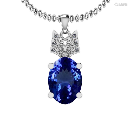 Certified 7.04 Ctw VS/SI1 Tanzanite and Diamond 14K …