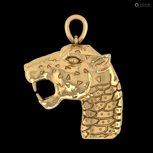 Panther Pendant 14K Yellow Gold