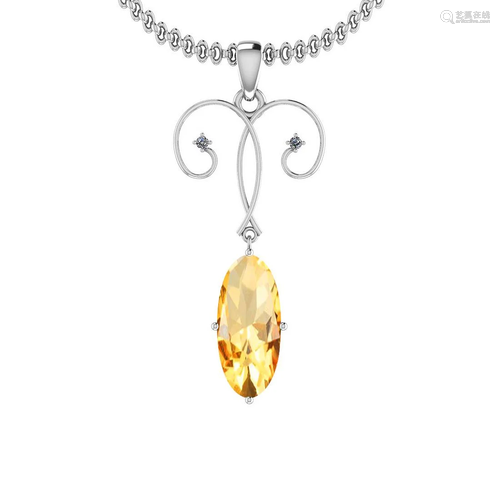 Certified 3.28 Ctw Yellow Topaz And Diamond I2/I3 14K W