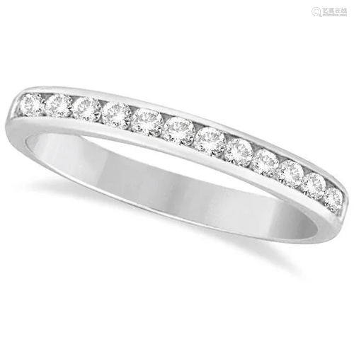 Channel-Set Diamond Ring Band in 14k White Gold 0.50 ct