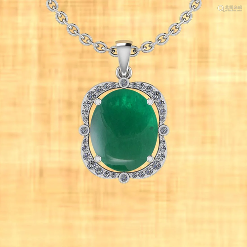 Certified 6.77 Ctw Emerald And Diamond I1/I2 14K White