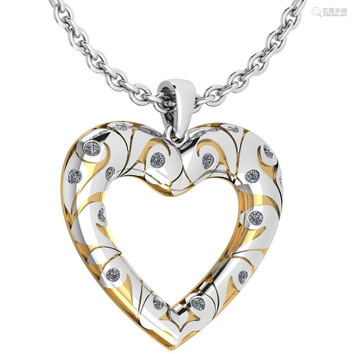 Certified 0.24 Ctw Diamond VS/SI1 Heart Shape Necklace