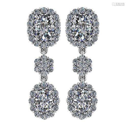 Certified 10.48 Ctw Diamond Hanging stud Earrings For b