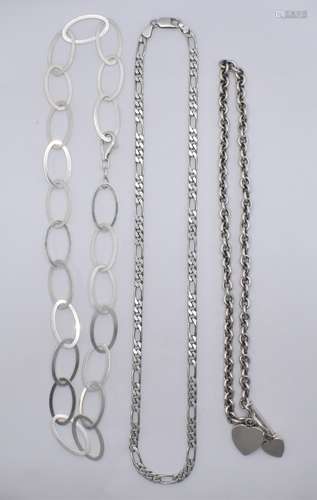 THREE SILVER NECKLACE CHAINS