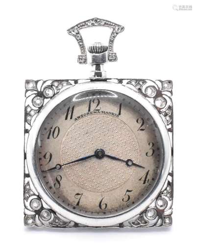 EDWARDIAN PLATINUM & DIAMOND FOB WATCH