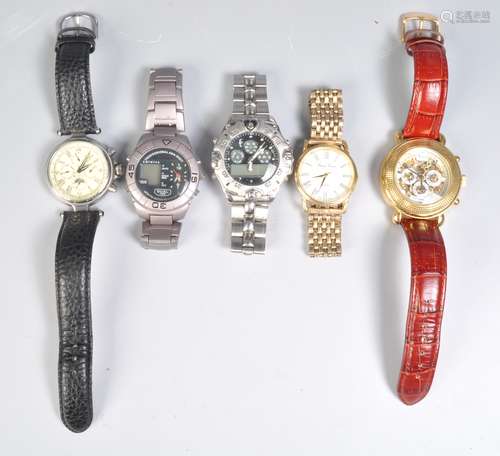 GROUP OF FIVE GENTLEMAN'S WRIST WATCHES