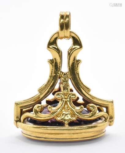 19TH CENTURY GOLD AND AMETHSYT SEAL FOB