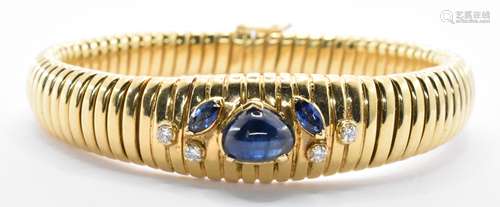 18CT GOLD SAPPHIRE AND DIAMOND BRACELET