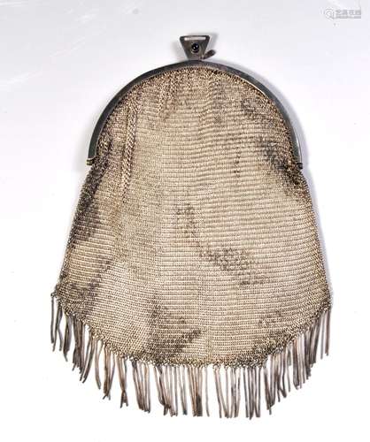 ART DEO ALPACA SILVER METAL MESH BAG