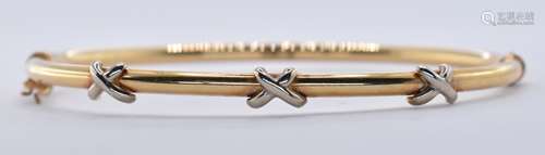 9CT GOLD TWO TONE BANGLE BRACELET