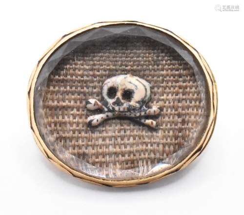 18TH CENTURY STUART CRYSTAL MEMENTO MORI SLIDE