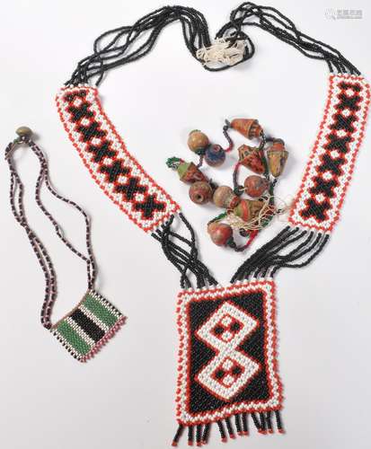 COLLECTION OF ZULU AFRICAN AND NATIVE AMERCIAN JEWELLERY.