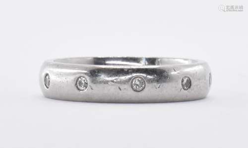 PLATINUM AND DIAMOND BAND RING