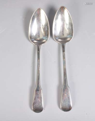 PAIR OF GEORGE III SILVER SERVING SPOONS