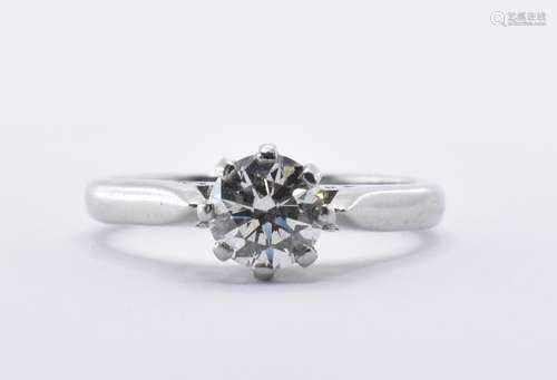 PLATINUM AND DIAMOND SOLITAIRE RING