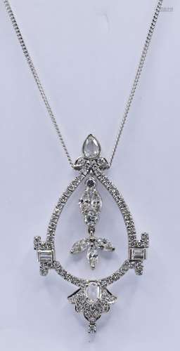 WHITE GOLD AND DIAMOND PENDANT NECKLACE