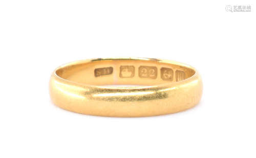 HALLMARKED 22CT GOLD BAND RING