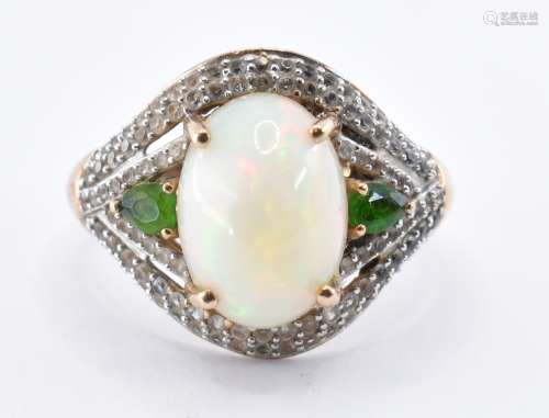 9CT GOLD OPAL CABOCHON RING