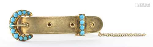 VICTORIAN TURQUOISE SET BUCKLE BRACELET