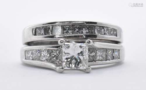 14CT WHITE GOLD DOUBLE ETERNITY DIAMOND RING