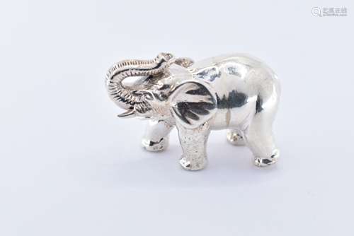 STERLING SILVER FIGURE OF AN ELEPHANT.