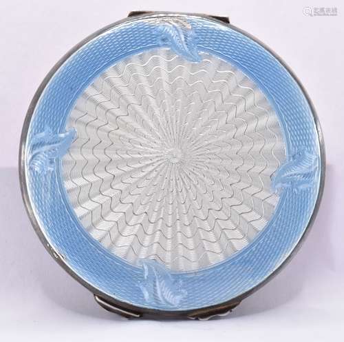 1949 BIRMINGHAM SILVER AND ENAMEL COMPACT BY JOSEPH GLOSTER ...