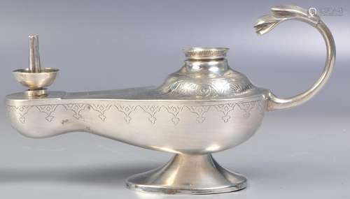 20TH CENTURY EGYPTIAN SILVER OIL LAMP