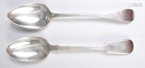 18TH CENTURY SILVER SPOON & VICTORIAN SILVER SPOON.