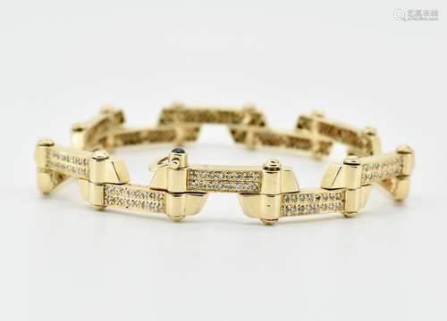 14CT GOLD & DIAMOND BRACELET