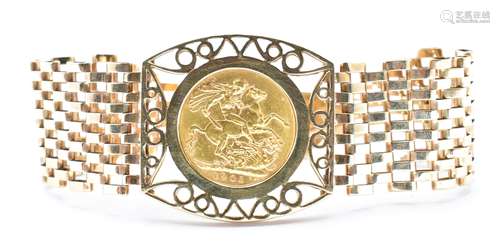 9CT GOLD BRACELET VICTORIAN SOVEREIGN BRACELET