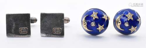 TWO PAIRS OF GENTLEMAN'S CUFFLINKS