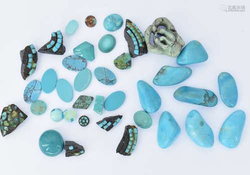 LOOSE GEMSTONES - QUANTITY OF MIXED TURQUOISE