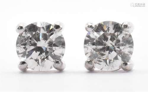 PAIR OF 18CT WHITE GOLD AND DIAMOND EARRINGS