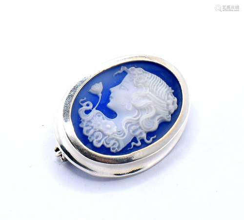 925 SILVER CAMEO STYLE BROOCH