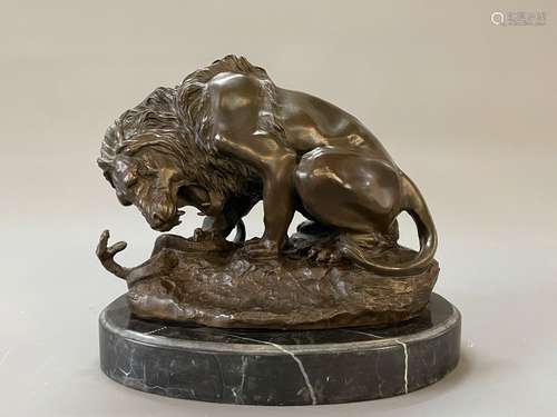 Antoine Louis BARYE (1795-1875) d'après : Lion au serpent, S...