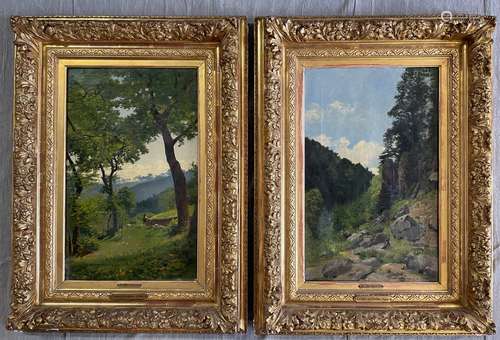 Jean DESBROSSES (1835-1906) La Vallée aux roches (Vosges) et...