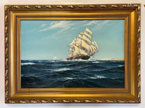 Norbert M. GREGOR (1920-2000) Sovereign of the seas. huile s...