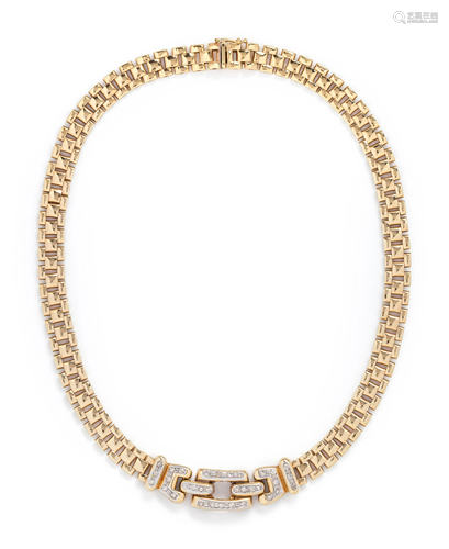 YELLOW GOLD AND DIAMOND NECKLACE