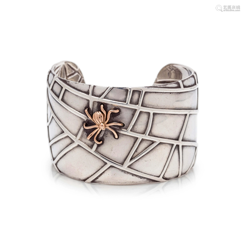 TIFFANY & CO., STERLING SILVER AND ROSE GOLD SPIDERWEB