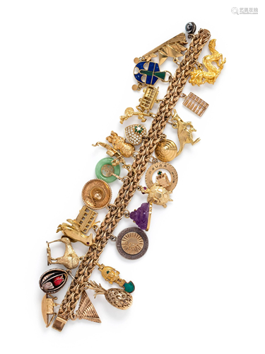 YELLOW GOLD CHARM BRACELET