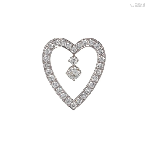 DIAMOND HEART PENDANT/BROOCH