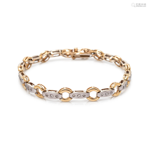 BICOLOR GOLD AND DIAMOND BRACELET