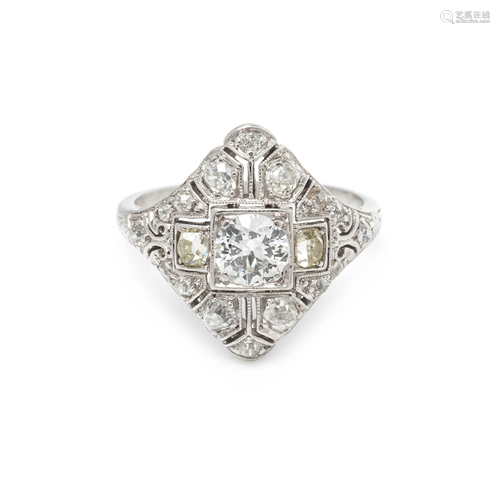 ART DECO, DIAMOND RING