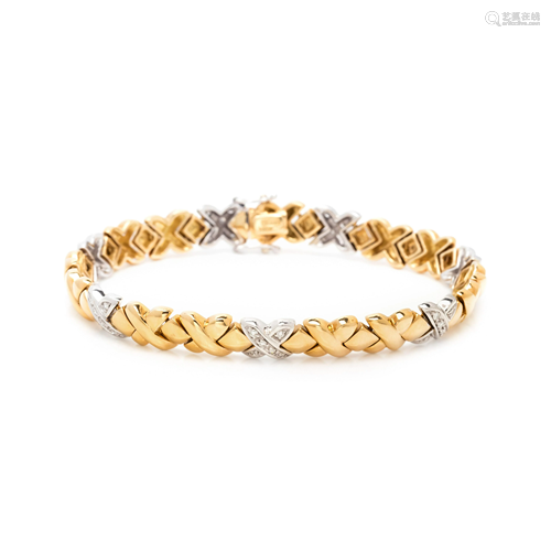 WEMPE, BICOLOR GOLD AND DIAMOND BRACELET