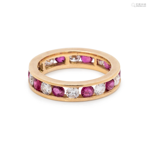 DIAMOND AND RUBY ETERNITY BAND