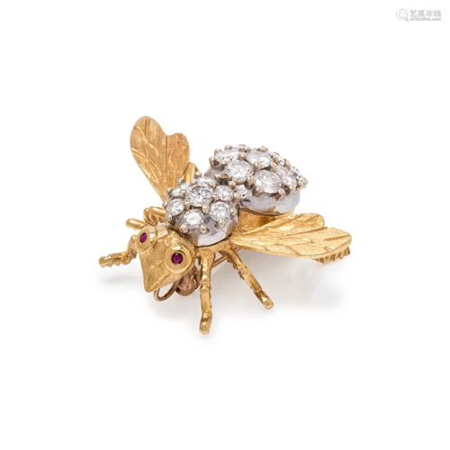 HERBERT ROSENTHAL, BICOLOR GOLD AND DIAMOND BEE…